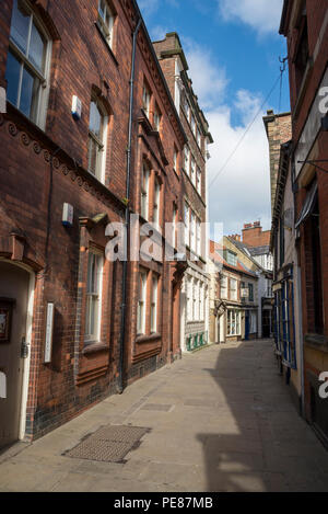 Grape Lane in der historischen Stadt Whitby, North Yorkshire, England. Stockfoto