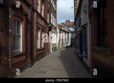 Grape Lane in der historischen Stadt Whitby, North Yorkshire, England. Stockfoto