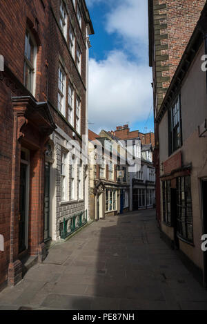 Grape Lane in der historischen Stadt Whitby, North Yorkshire, England. Stockfoto