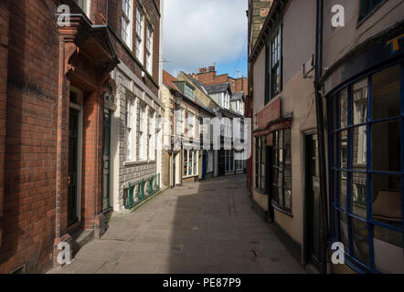 Grape Lane in der historischen Stadt Whitby, North Yorkshire, England. Stockfoto