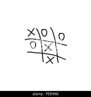 Tic Tac Toe. Nullen und Kreuze Brettspiel Symbol auf einem transparenten Hintergrund isoliert. Vector Illustration.eps 10. Stock Vektor