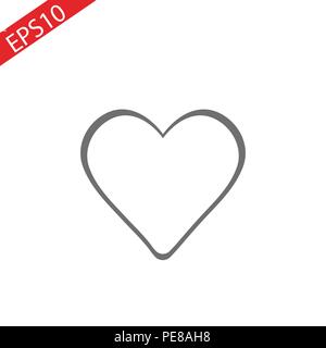 Herz Symbol vektor Illustration. Lineare Symbol mit dünner Umrandung. Die Dicke wird bearbeitet. Minimalistischer Stil. Eps 10. Stock Vektor