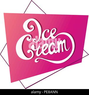 Handschriftliche Beschriftung Eis, Schrift, Kalligraphie. Shop, Café, Verkauf. Vektor Stock Vektor