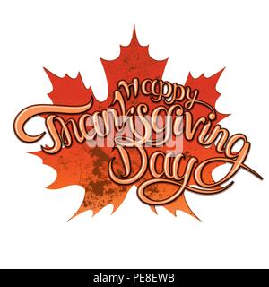 Thanksgiving Grußkarte mit glücklichen Schriftzug text Vector Illustration jpg Flyer post Web eps Stock Vektor