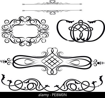 Ein lineares Muster . Klassische Kalligraphische Designelemente Locken Aus Verzierungen Und Seitendekoration Vektor Stock Vektor