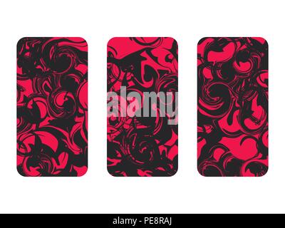 Phone Case. Marmorierung Pattern. Marmoriertes papier aquarell. Grunge Texturen. Vector Illustration Stock Vektor