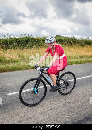 Velo Retro radfahren Ereignis in Ulverston, Cumbria. Stockfoto