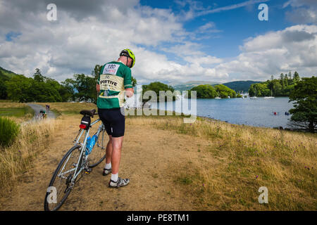 Velo Retro radfahren Ereignis in Ulverston, Cumbria. Stockfoto