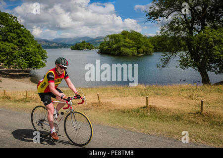 Velo Retro radfahren Ereignis in Ulverston, Cumbria. Stockfoto