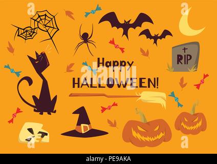 Vector Illustration Satz von Halloween grafische Elemente Stock Vektor