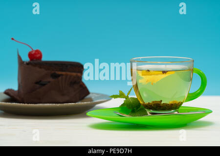Tasse frischen aromatischen Heiße Zitrone Tee Stockfoto