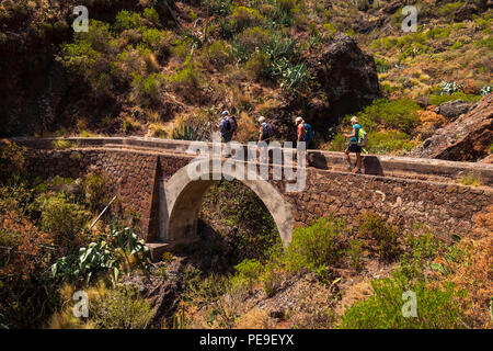 Wanderweg in Valle Grande auf dem Canal de Catalanes laufen, Anaga, Teneriffa, Kanarische Inseln, Spanien Stockfoto