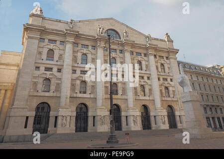 24:00 Uhr Palast, Sitz der Italienischen Börse in Mailand, Italien Stockfoto