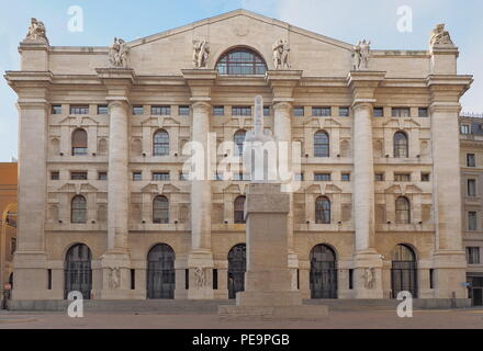 24:00 Uhr Palast, Sitz der Italienischen Börse in Mailand, Italien Stockfoto