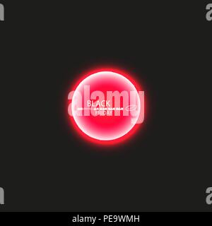 Schwarzer Freitag verkauf Poster oder Banner. Leuchtend bunte Kreis mit rotem Licht Effekt auf schwarz Zusammenfassung Hintergrund. Design Template für Shopping Stock Vektor