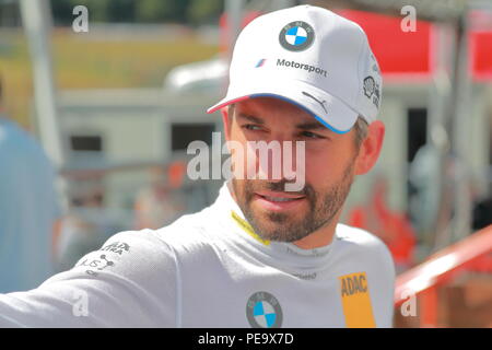 Rennfahrer Timo Glock an der DTM-Rennen 2018 in Brands Hatch, Großbritannien Stockfoto