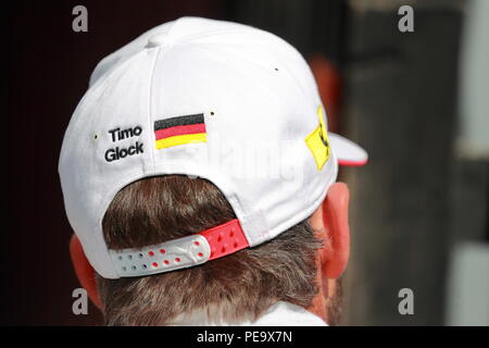 Rennfahrer Timo Glock an der DTM-Rennen 2018 in Brands Hatch, Großbritannien Stockfoto