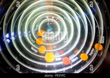 Modell der Erde Sonnensystem (Geozentrische Modell) Stockfoto