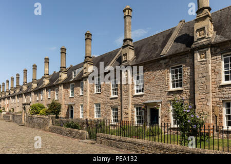 Vicars’ Close – A Grade 1 aufgeführt Medieval Street in Wells, Somerset, England, Großbritannien Stockfoto