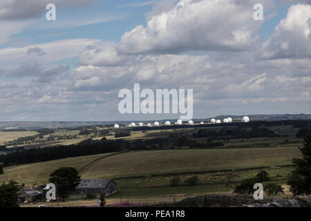 RAF Menwith Hill in der Nähe von Harrogate, North Yorkshire, Großbritannien Stockfoto