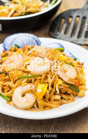 Thai Food Padthai in der Pfanne heiß Stockfoto