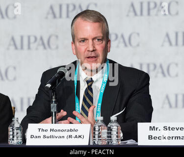 Dan Sullivan, United States Senator (R) aus Alaska, in einer Rede vor der AIPAC (American Israel Public Affairs Committee) Policy Conference am Walter Stockfoto