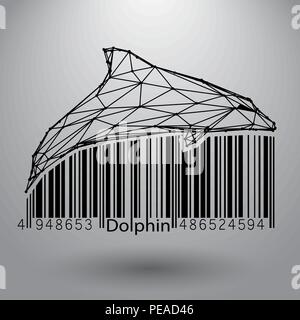 Dolphin von Dreiecken und Leitungen Stock Vektor