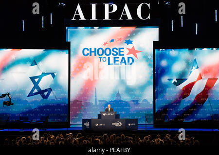 Steve Scalise, Vertreter (R) für die Louisiana 1 Kongreßbezirk, in einer Rede vor der AIPAC (American Israel Public Affairs Committee) Politik Stockfoto