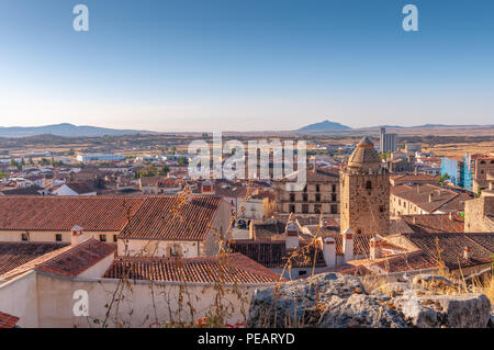 Blick von der Burg von Trujilo, Extremadura, Spanien Stockfoto