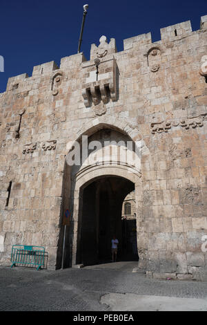 Eine Ansicht des Sternentores des Löwen in der Altstadt von Jerusalem. Aus einer Reihe von Reisen Fotos in Jerusalem und Umgebung. Foto Datum: Mittwoch, Aug. Stockfoto