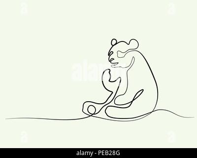 Kontinuierliche eine Linie zeichnen. Pandabär Symbol. Logo der Panda. Vector Illustration Stock Vektor
