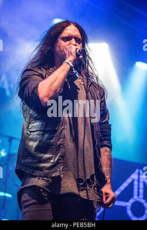 Catton Park, Derbyshire, UK, Sonntag, 12. August 2018. Trotzreaktion spielen die Sophie Lancaster Bühne beim Bloodstock Festival. Credit: Tracy Daniel/Alamy leben Nachrichten Stockfoto