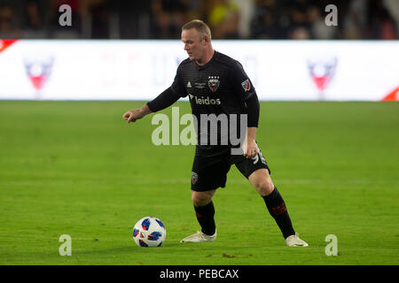 Washington, United States. 14. Juli 2018. D.C. United, Wayne Rooney (9) dribbelt während des Spiels zwischen DC United und Vancouver Whitecaps bei Audi Abgelegt in Washington, DC am 14. Juli 2018. D.C. Dieser D.C. United ist erstes Spiel bei Audi. Credit: Foto Access/Alamy leben Nachrichten Stockfoto