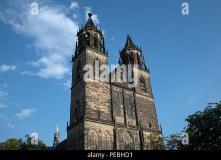 Der Magdeburger Dom die erste gotische Kirche in Deutschland. Magdeburger Dom, Sachsen Anhalt - Deutschland. Stockfoto