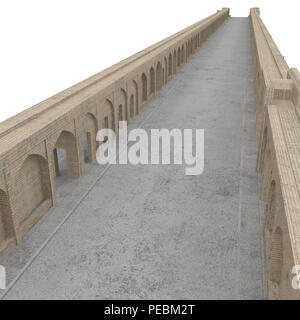 Si-o-seh Pol Brücke von 33 Bögen auf einem weißen. 3D-Darstellung Stockfoto