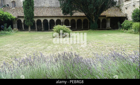 Abtei Sainte-Marie de Villelongue, Saint-Martin-le-Vieil, Südfrankreich. Stockfoto