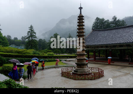 Pagode in Pohyon-sa, koreanischen buddhistischen Tempel in Hyangsan County, North Korea Stockfoto