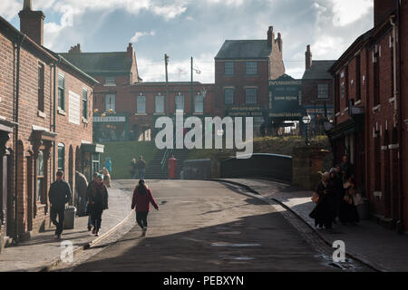 Hauptstraße im Black Country Living Museum, Dudley, West Midlands, Großbritannien Stockfoto