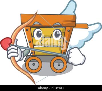 Amor Holz- Trolley Charakter Cartoon Stock Vektor