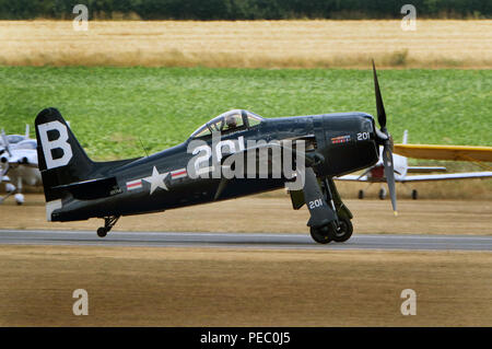 Der Grumman F8F Bearcat ist eine amerikanische 1-Motor "Carrier"-gestützte Kampfflugzeuge im späten Zweiten Weltkrieg eingeführt. Stockfoto