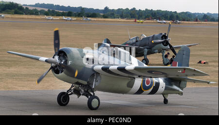 Der Grumman F4F Wildcat ist eine Amerikanische "Carrier"-gestützte, Kampfflugzeuge, Service begann sowohl mit der United States Navy und der britischen Royal Navy i Stockfoto