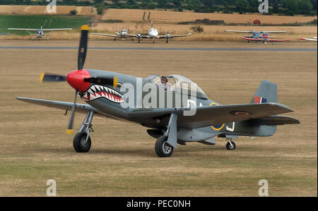 Die North American Aviation P-51 Mustang ist eine US-amerikanische langfristiger, einsitzige Jagdflugzeug und Jagdbomber während des Zweiten Weltkrieges und des Koreakrieges Stockfoto