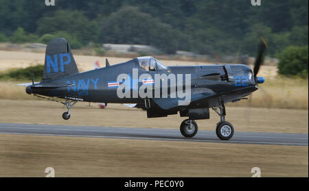 Die Vought F4U Corsair ist eine US-amerikanische Kampfflugzeuge, die vor allem im zweiten Weltkrieg und im Koreakrieg. Stockfoto