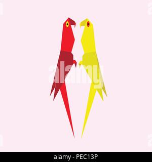 Origami Papier Papageien Stock Vektor