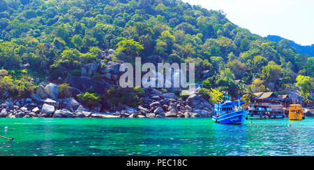 Blick auf die Insel Koh Tao Mango Bay am Golf von Siam. Stockfoto