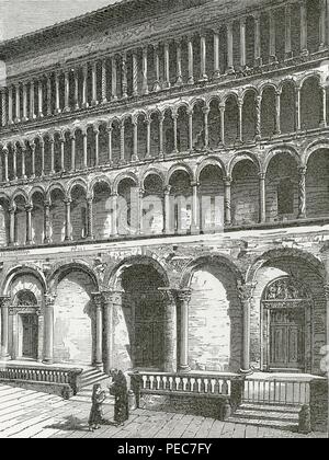 Arezzo Chiesa di Santa Maria della Pieve. Stockfoto