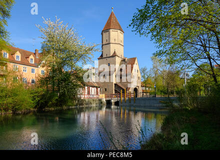 Jakobertor, äußere Stadtgraben, Jakobervorstadt, Augsburg, Schwaben, Bayern, Deutschland Stockfoto