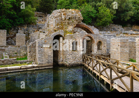 Asklepios Heiligtum, antiken Stadt Butrint, Butrint National Park, in Saranda, Albanien Qark Vlora Stockfoto