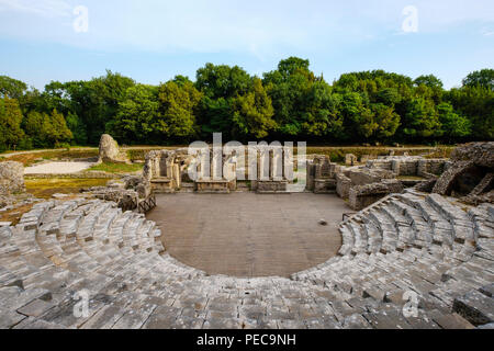 Römische Theater, antiken Stadt Butrint, Butrint National Park, in der Nähe von Saranda, Albanien Qark Vlora Stockfoto