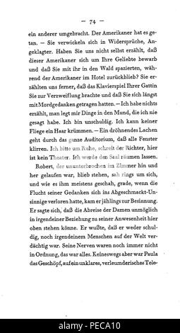 Arthur Schnitzler: Flucht in die Finsternis - 074. Stockfoto